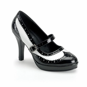 Leather Upper Story Glow CONTESSA-06 Black-White Patent