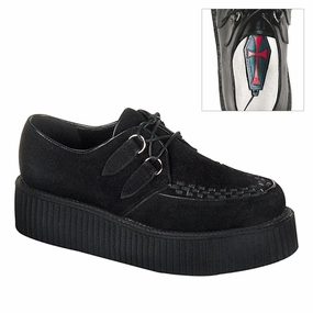 CREEPER-402S Black Suede Comfort Tongue Clean White