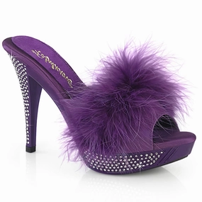 Performance Slip Safe ELEGANT-401F Purple Marabou-Faux Leather/Purple