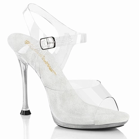 CUPID-408 Clear/Clear Bridal Shoes with Embellishments Fashionable Wedges