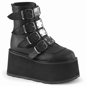 Horse Riding Fashion Utility DAMNED-105 Black Vegan Leather