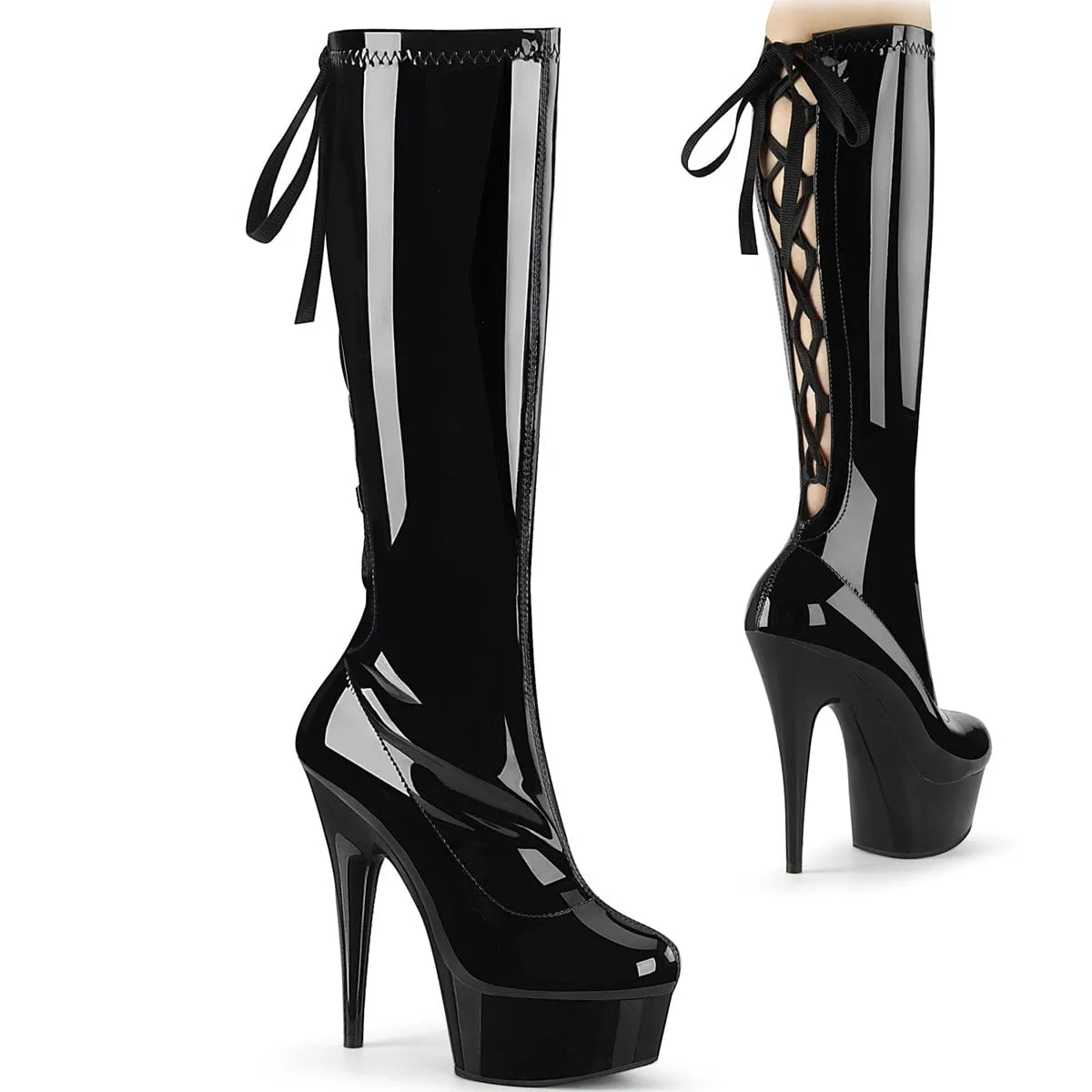 Celebrity Vibe New In DELIGHT-2029 Black Stretch Patent/Black