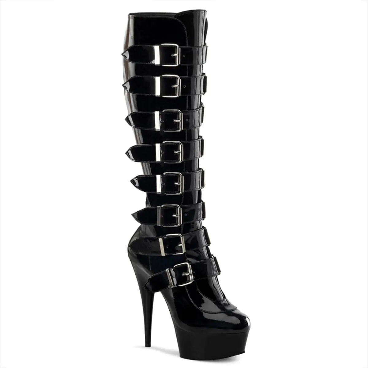 DELIGHT-2049 Black Patent/Black Practical Style