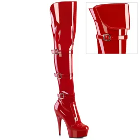 DELIGHT-3018 Red Stretch Patent/Red Heavy Duty Support