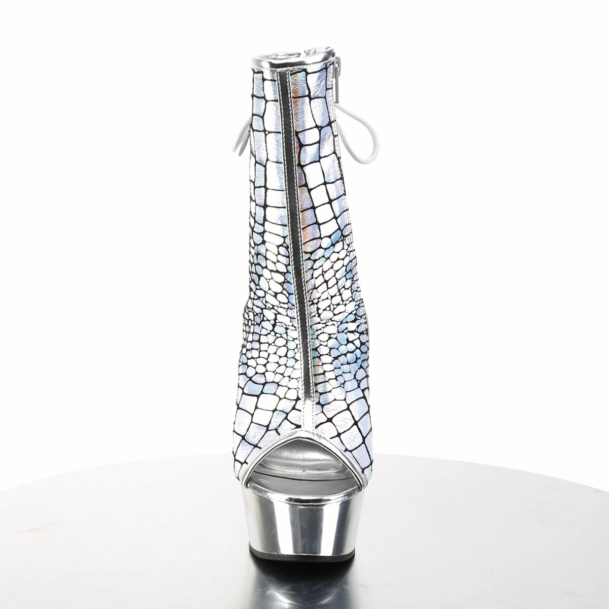 Rain Proof Urban Outfit DELIGHT-1018HG Silver Hologram Ostrich Pu/Silver Chrome