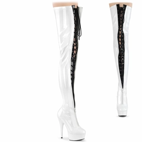 Slip Walk Style DELIGHT-3027 White-Black Stretch Patent/White
