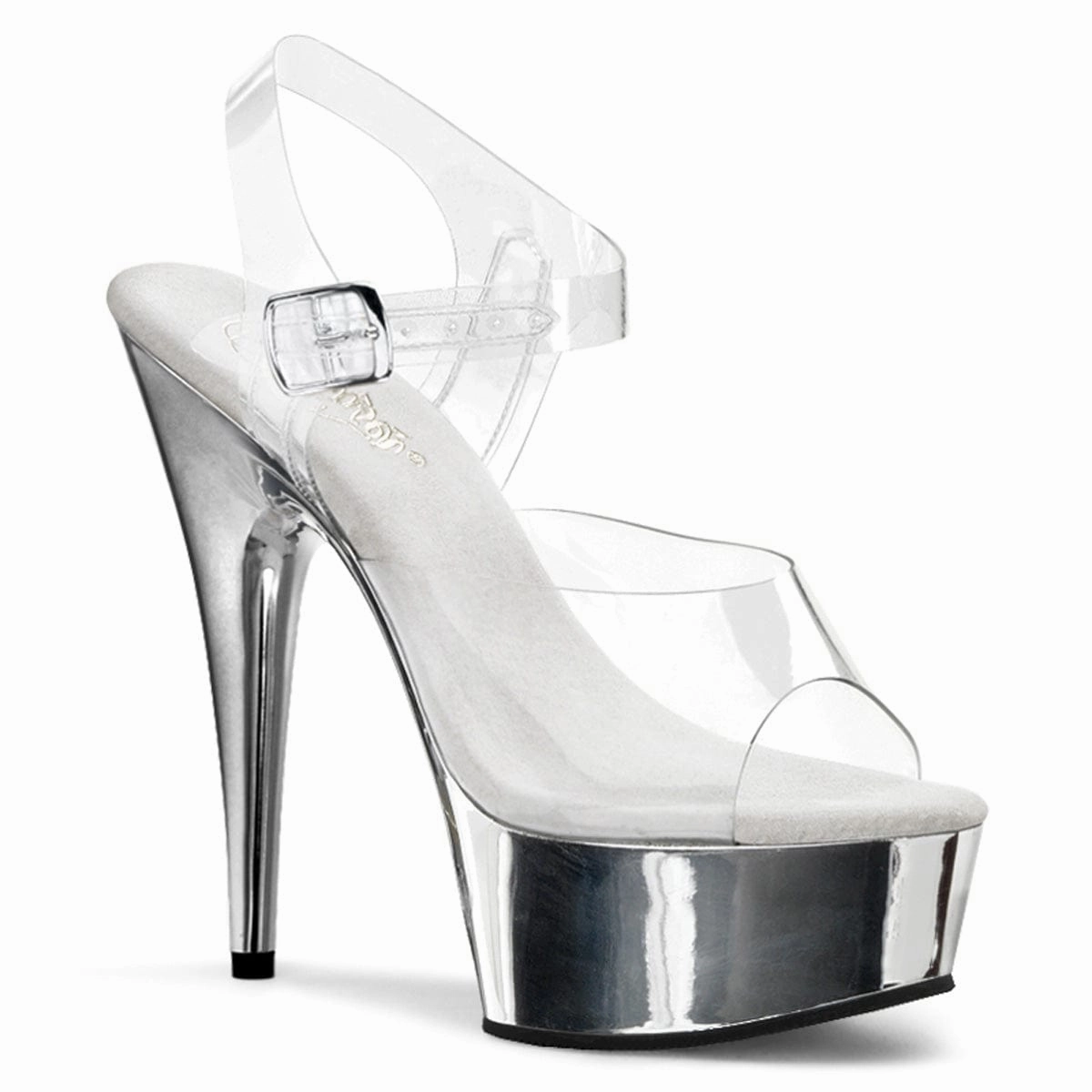Strap closure Stylish Look DELIGHT-608 Clear/Silver Chrome