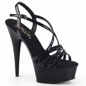 DELIGHT-613 Black Patent/Black Soft Leather Modern Heels
