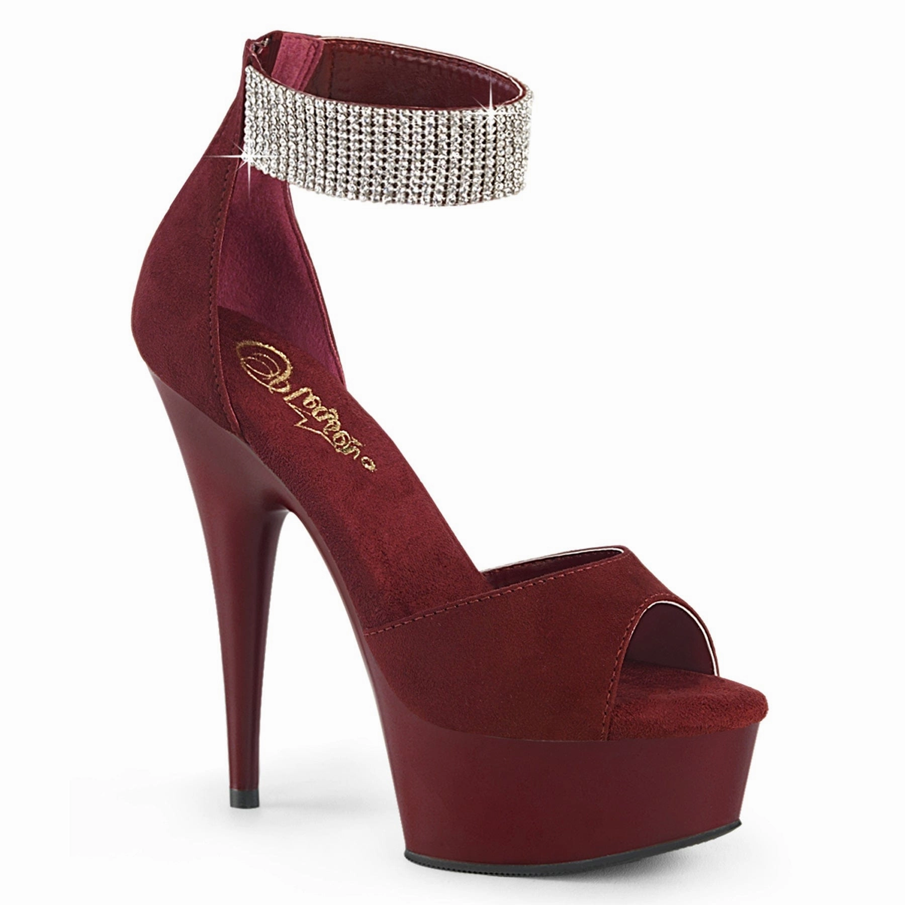 Easy-to-Wear Shoes DELIGHT-625 Burgundy Faux Suede/Burgundy Matte