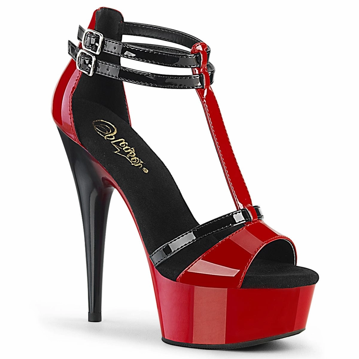 DELIGHT-663 Red-Black Patent/Red-Black Luxury Wedding Pumps anti static