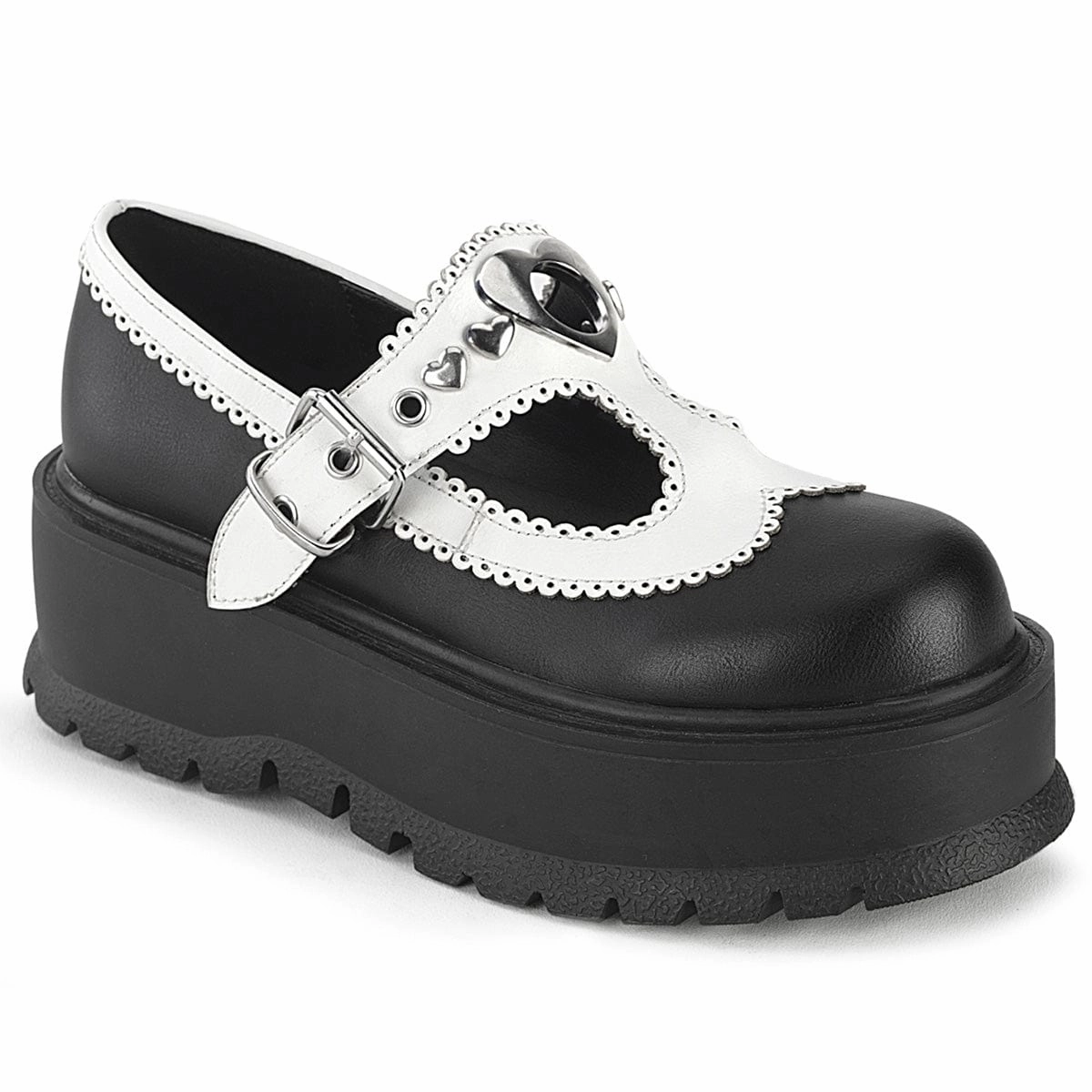 SLACKER-23 Black-White Vegan Leather orthopedic