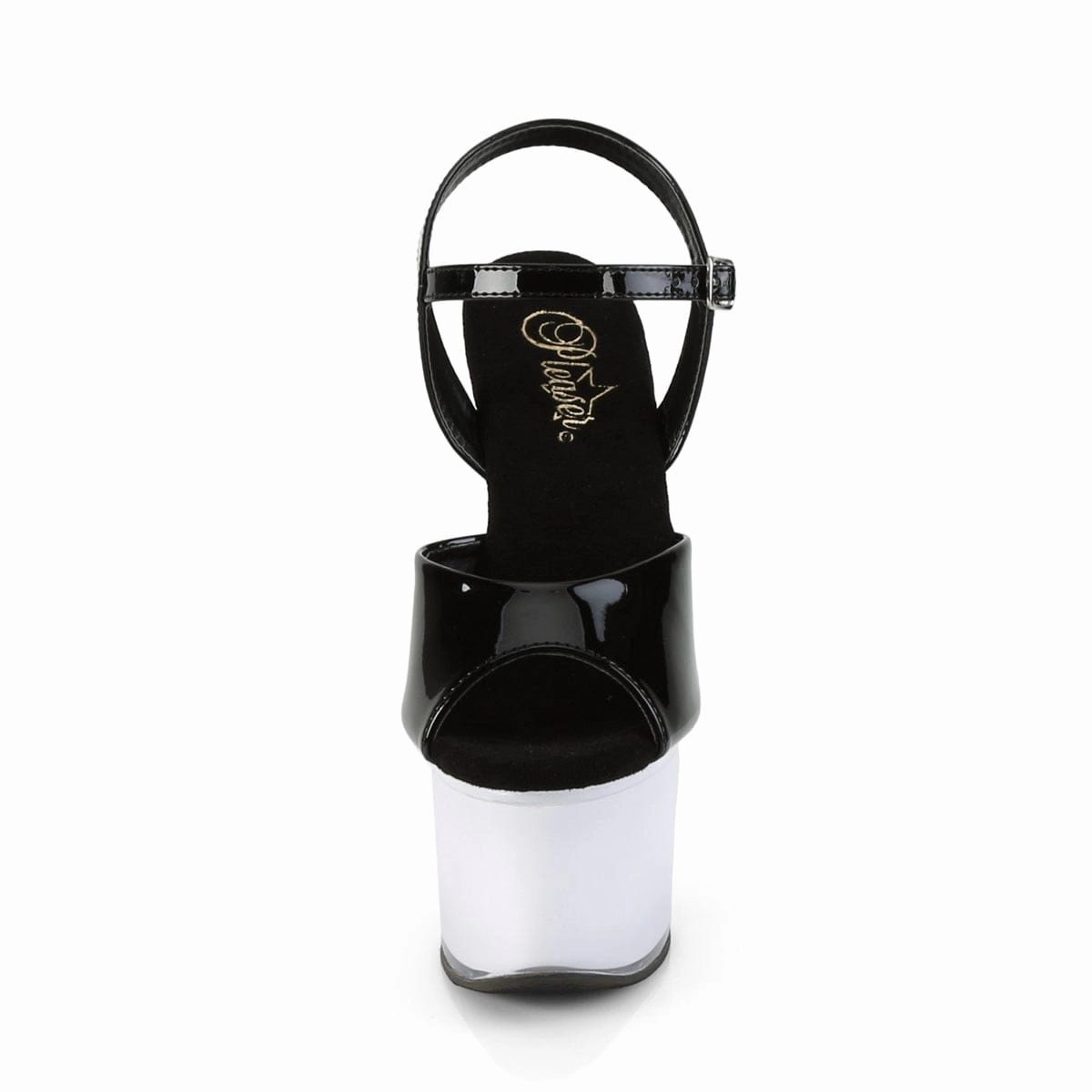 Flexible Vacation Shoes DISCOLITE-709 Black Patent/White Glow