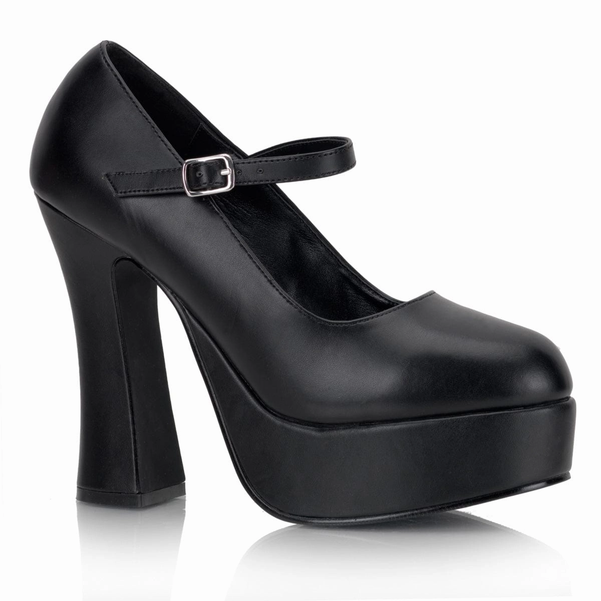 DOLLY-50 Black Vegan Leather Cliff Edge