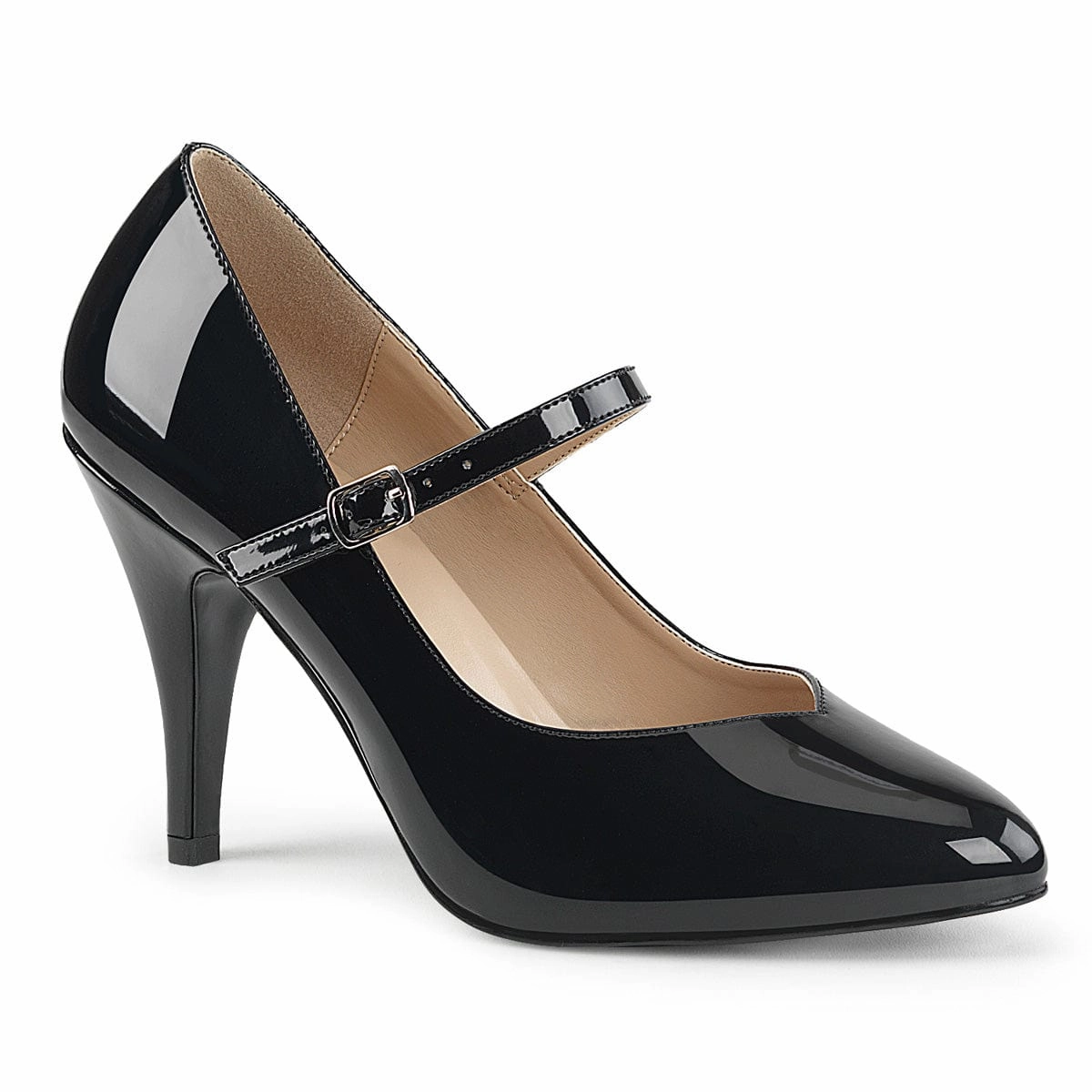 Patent Look Pointed Heeled Shoes DREAM-428 Black Patent