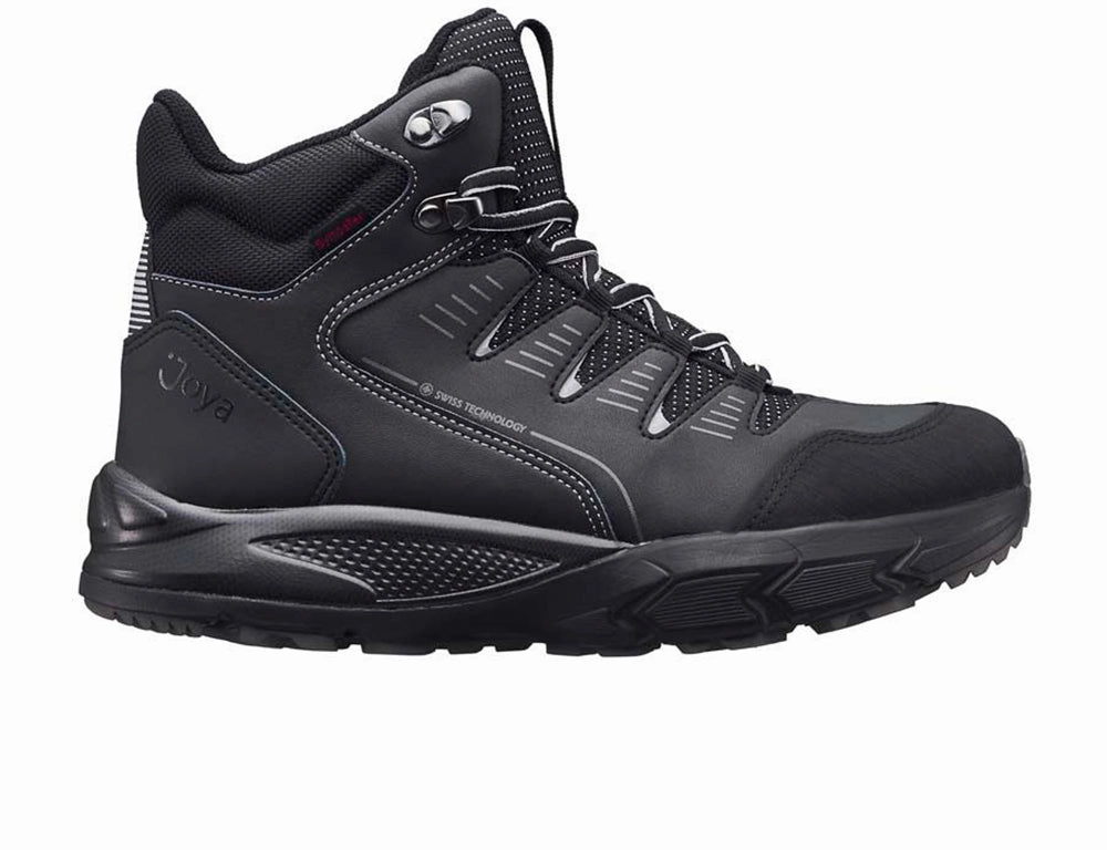 Womens Active Waterproof Sierra Black Hiking Shoes Leather