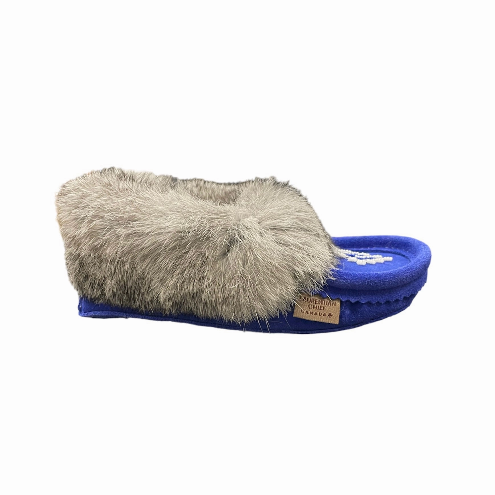 Kid Fur Moccasin - Royal Blue Suede Effortless Walk Functional