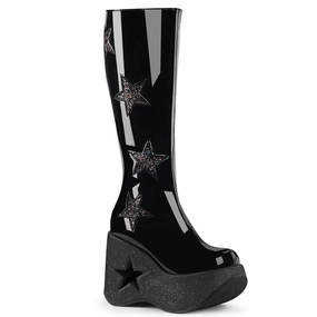 Zip Up Style DYNAMITE-218 Black Patent -Black Multi Glitter