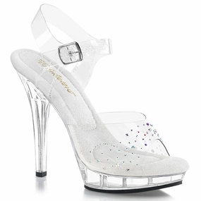 LIP-108SD Clear/Clear Floral Embellished Heels Luxe Heeled Sandals