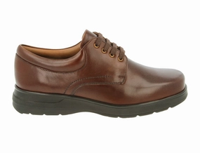 Injury Safe Agile Path Mens Wide Fit Bob Brown Leather Shoes