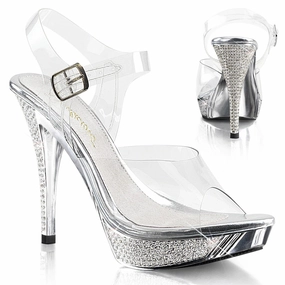 ELEGANT-408 Clear/Silver Chrome Ergonomic Design