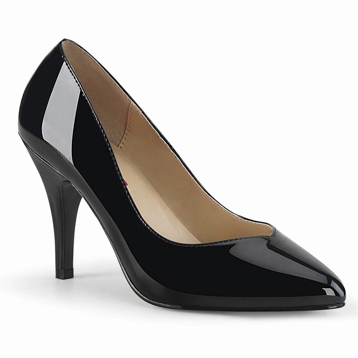 DREAM-420W Black Patent Smooth Soles pointed heel sandals