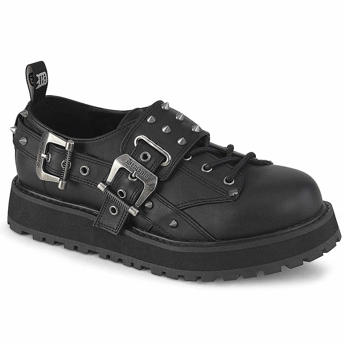 Easy Flow VALOR-38 Black Vegan Leather Unisex Platform Shoes
