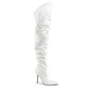 Tall Shaft CLASSIQUE-3011 White Faux Leather