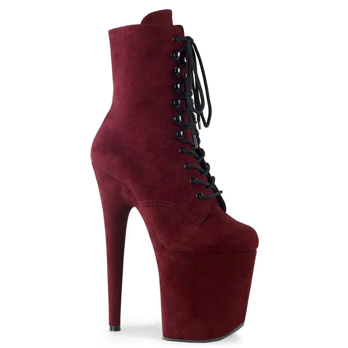 FLAMINGO-1020FS Burgundy Faux Suede/Burgundy Faux Suede High Top
