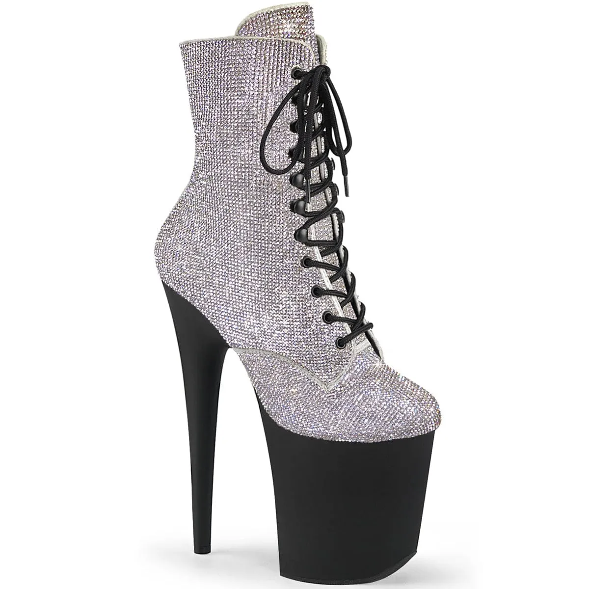 Comfort Fit FLAMINGO-1020RS Silver Rhinestones/Black Matte