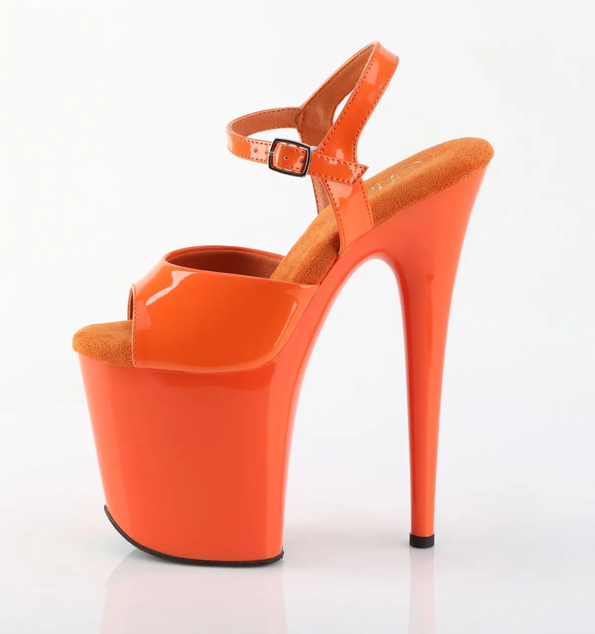 Comfortable Vacation Footwear FLAMINGO-809 Platform Shoes Orange Patent Orange