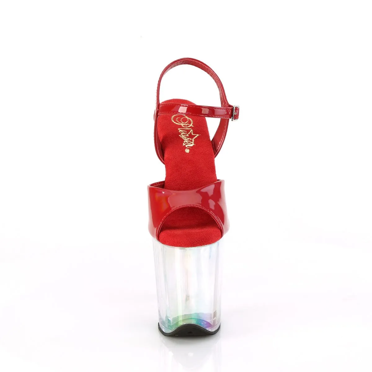 FLAMINGO-809HT Red Hologram Patent/ Hologram Tinted Coastal Trip Relax Vibe