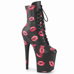 Wild Edge FLAMINGO-1020KISSES Black Faux Leather/Black Faux Leather