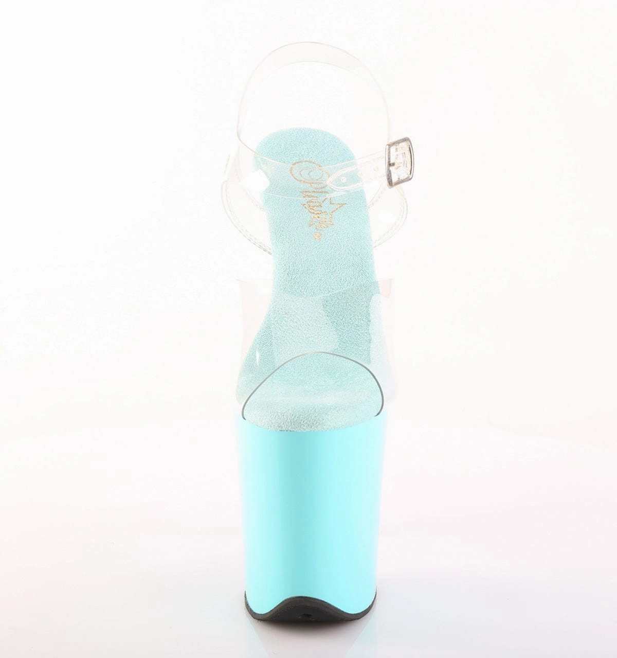 FLAMINGO-808 Platform Shoes Clear/Aqua Canvas Material