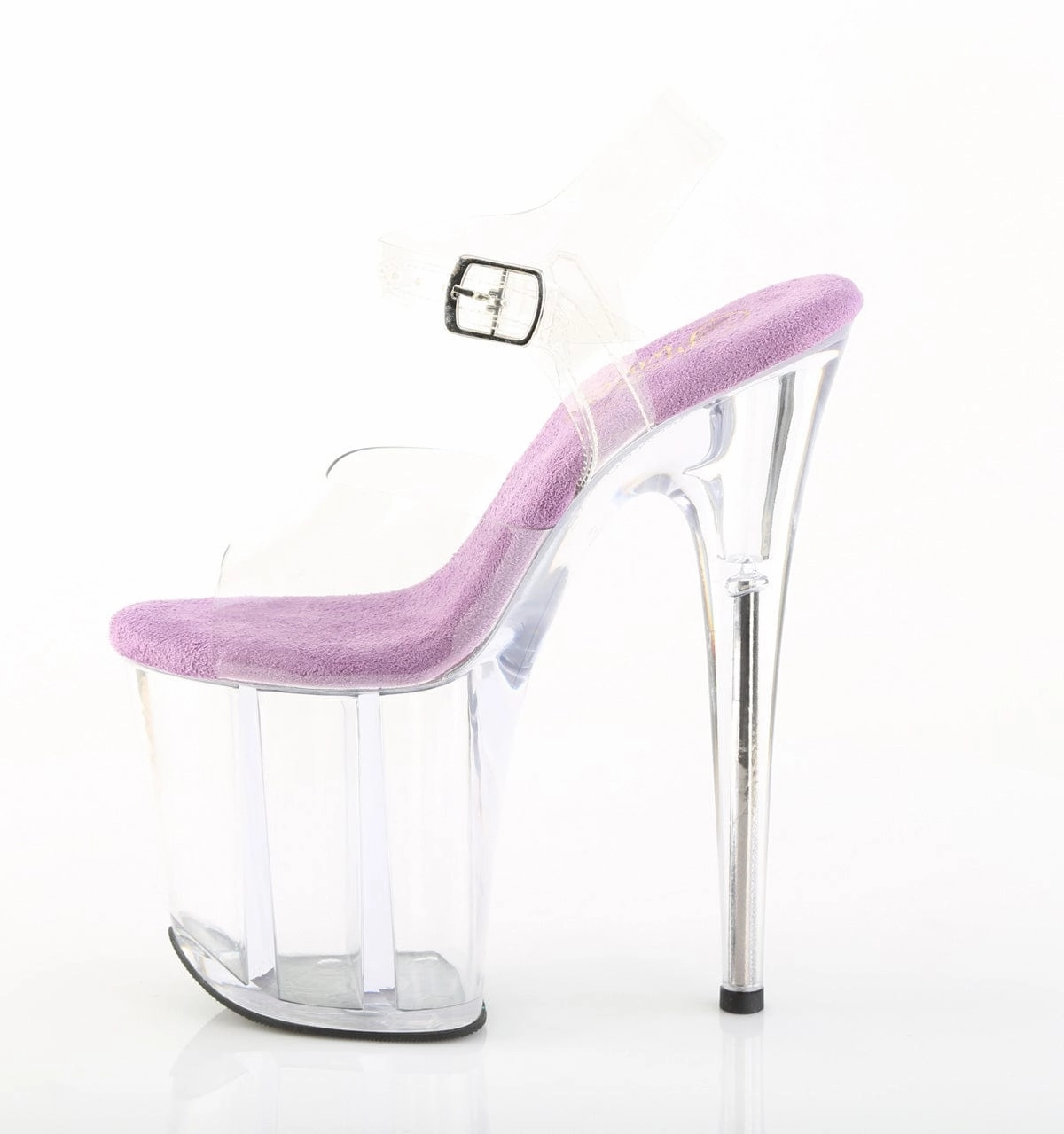 FLAMINGO-808 Platform Shoes Clear-Lavender/Clear Open Finish Slim Profile