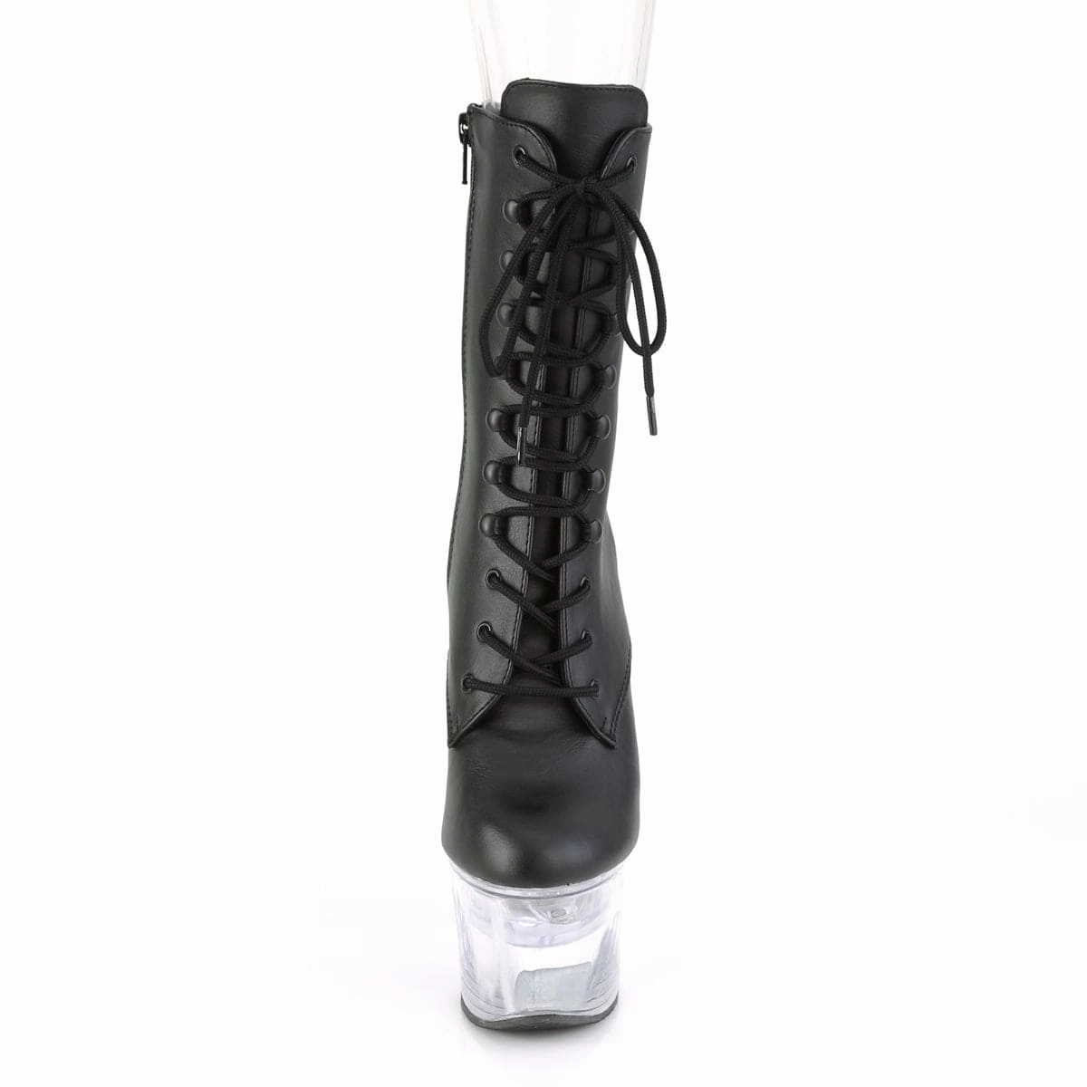 FLASHDANCE-1020-7 Black Faux Leather/Clear Brave Walk