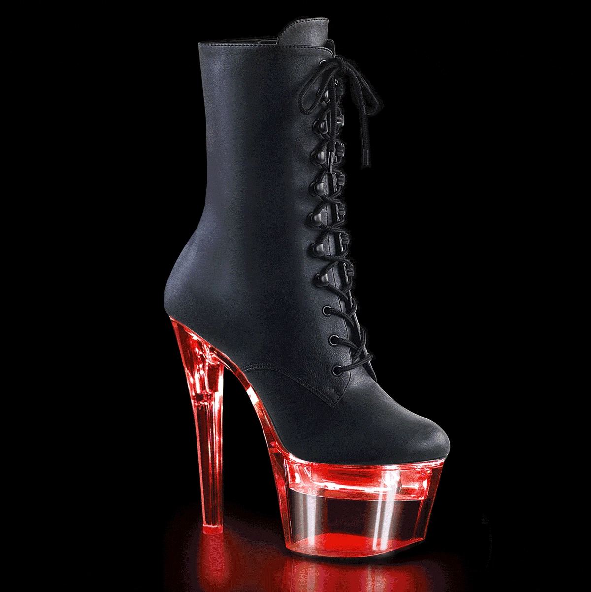 FLASHDANCE-1020-7 Black Faux Leather/Clear Best Seller