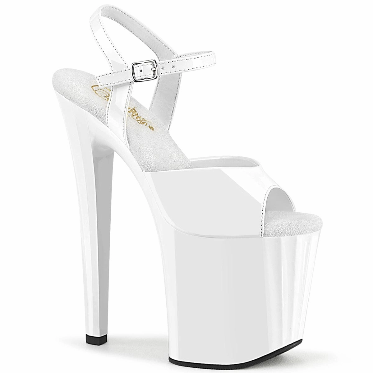 ENCHANT-709 White Patent/White Club Night Slip Safe