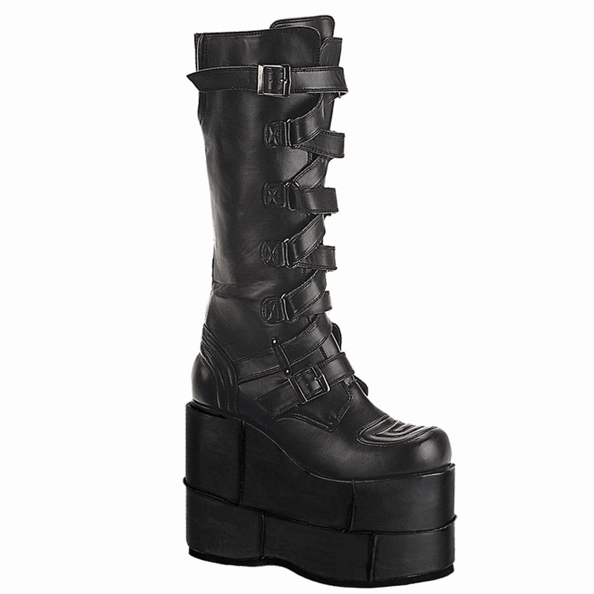 STACK-308 Black Vegan Leather Comfort Flex Fresh Drop
