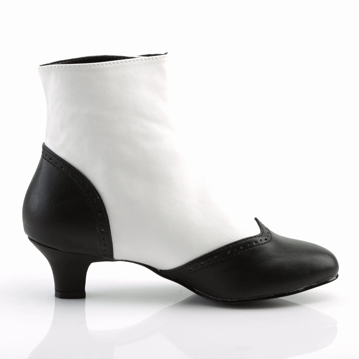Comfortable Boots Stretchable Material FLORA-1023 White-Black Pu