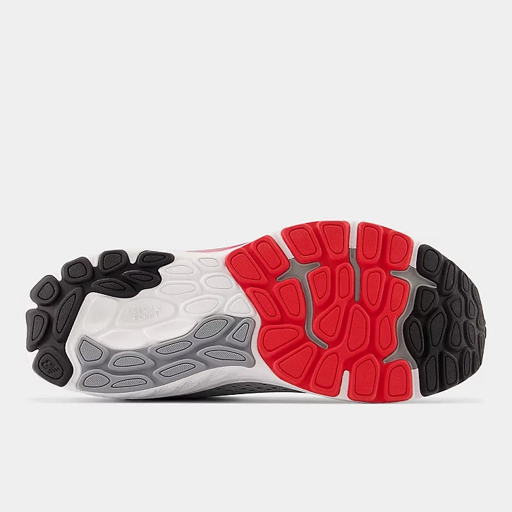 Fresh Foam 860v13 - Light Aluminum with True Red Comfortable Comfort Upper
