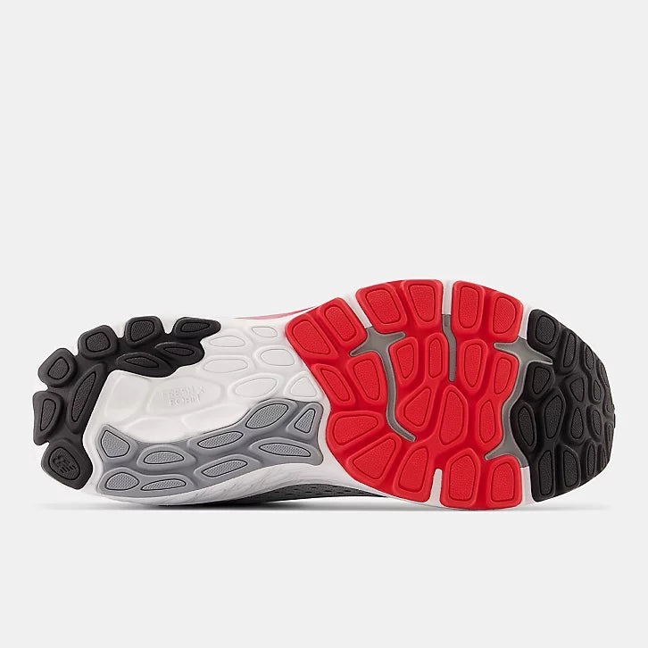 Fresh Foam 860v13 - Light Aluminum with True Red Comfortable Comfort Upper