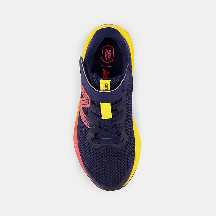 Fresh Foam Arishi v4 Bungee Lace with Top Strap - Team Navy with Electric Red Gel Soft