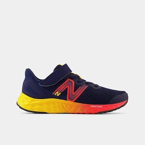 Slip On Pastel tone Fresh Foam Arishi v4 Bungee Lace with Top Strap - Team Navy with Electric Red