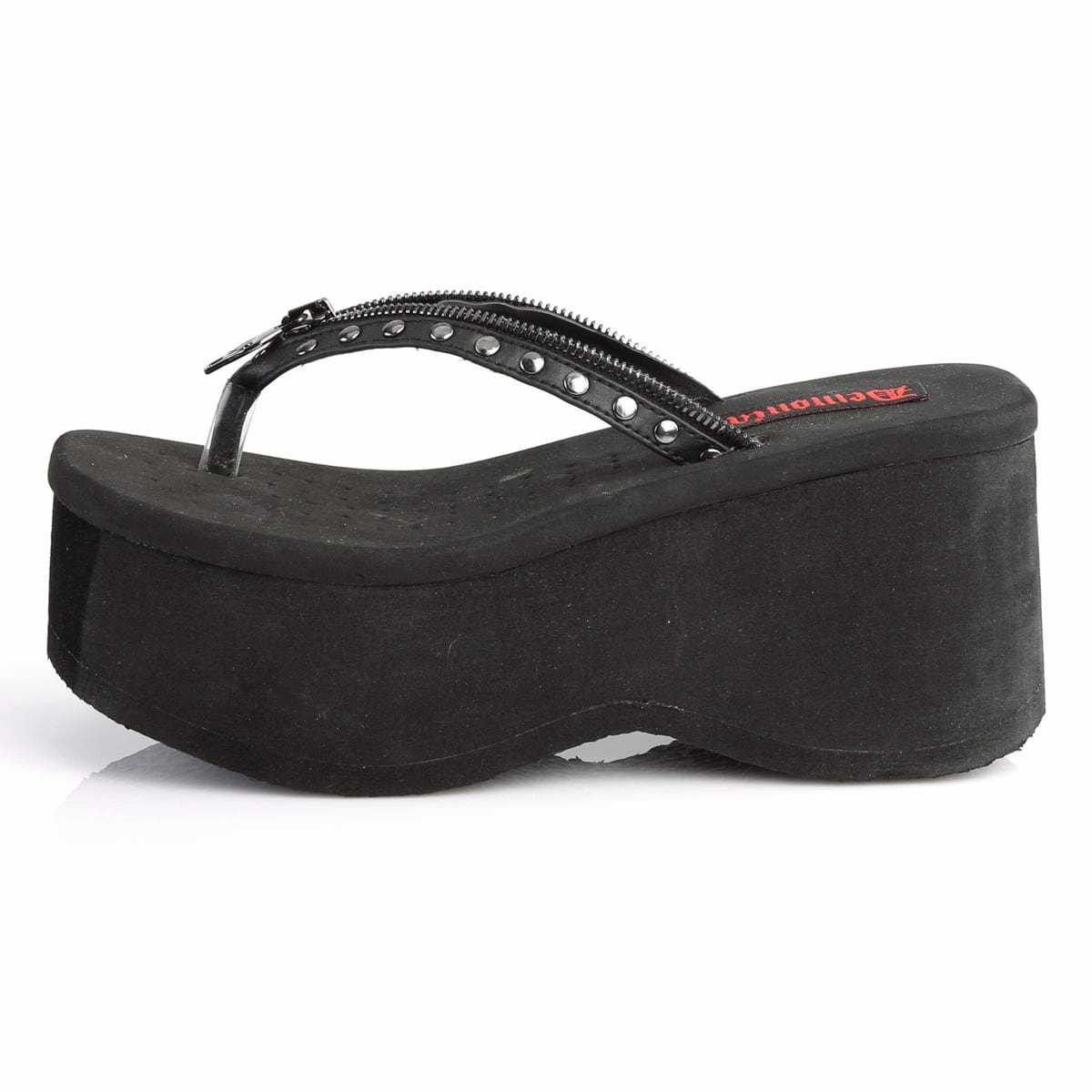 Casual Flip-flops All-Purpose Footwear FUNN-33 Black Vegan Leather