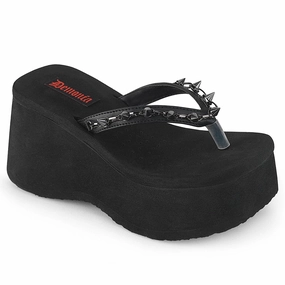 FUNN-35 Black Vegan Leather All-Purpose Comfort Trendy Beach Footwear