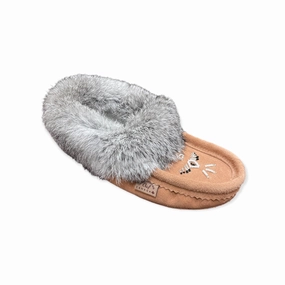 Fur Moccasin - Cappuccino Suede Slip-On Style