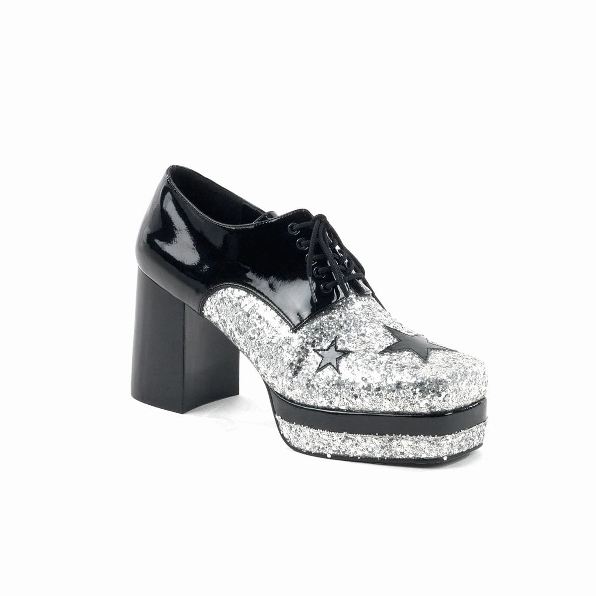 GLAMROCK-02 Black Patent -Silver Glitter Valley Run waterproof