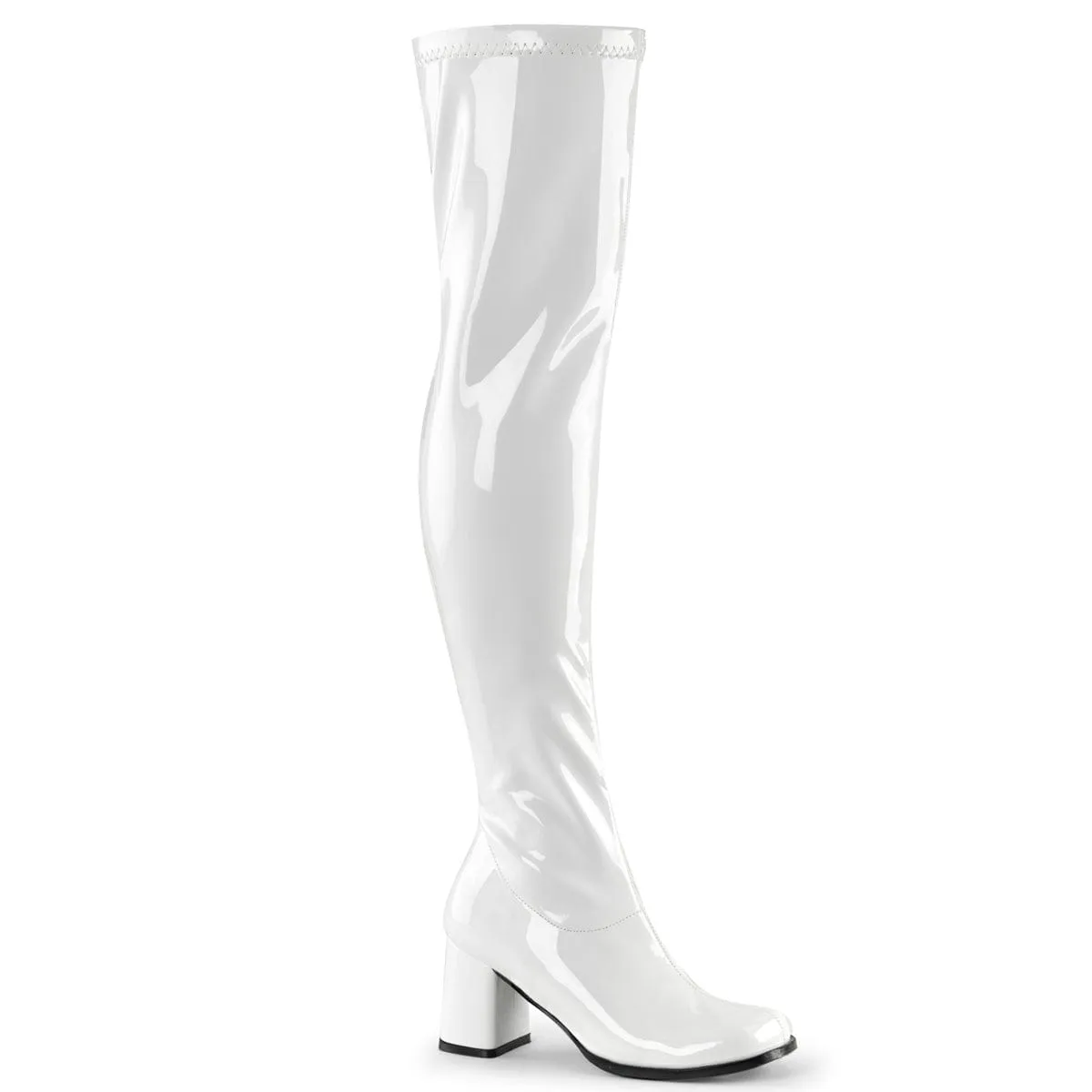hypoallergenic fashionable footwear GOGO-3000 White Stretch Patent