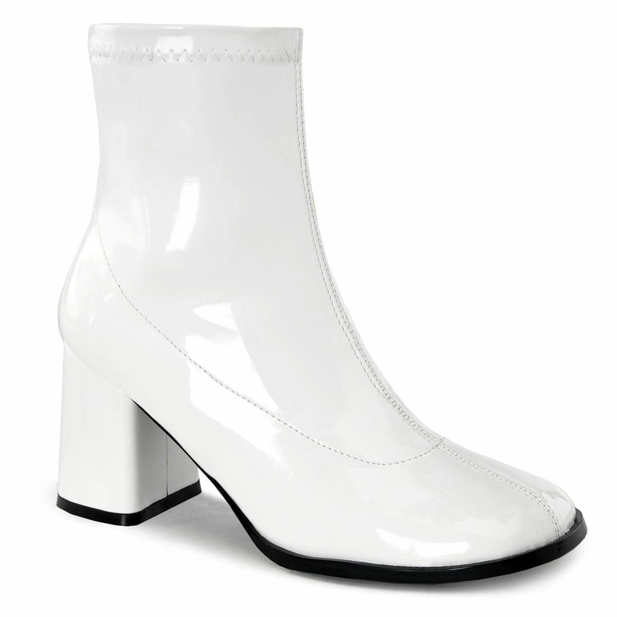 Daily Essential Cushioned Footbed GOGO-150 White Stretch Patent