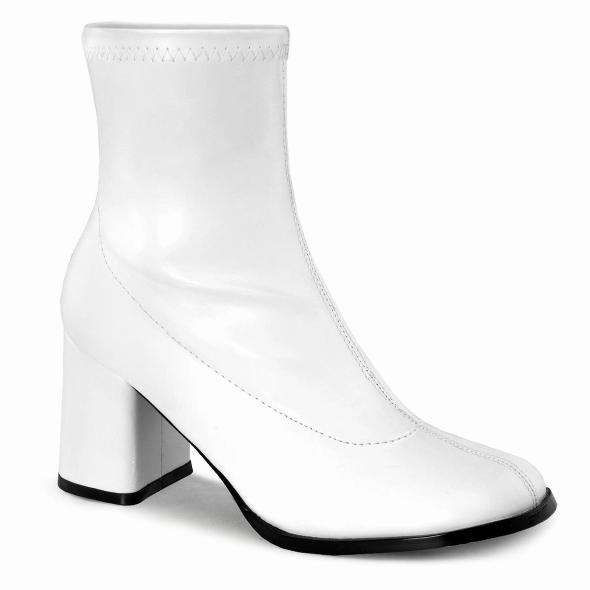 High Top GOGO-150 White Stretch Pu